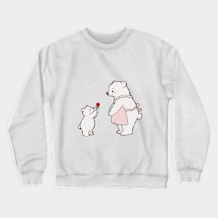 Bear Baby Gifting a Rose to Mom Crewneck Sweatshirt